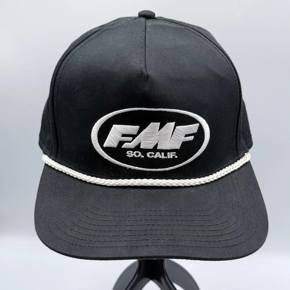 FMF Racing So. Calif. Snapback Hat Black Embroidered Rope Trucker Cap Mens OSFM